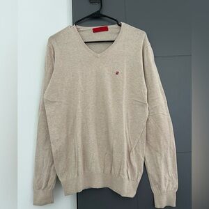 Carolina Herrera Men's V Neck Sweater with Elbow Patches